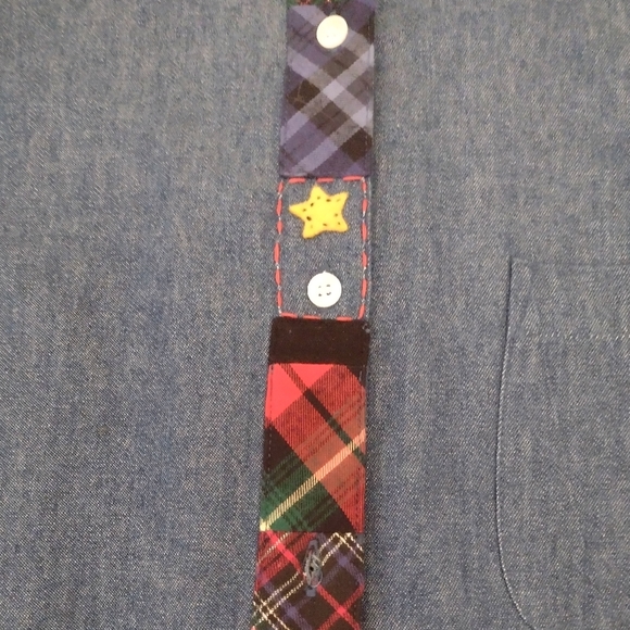 Susan Bristol Vintage Chambray Long Sleeve Embroidered Button Front Shirt Size L - Picture 5 of 11